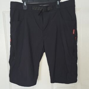 Men's Black Athletic Shorts with Red Accents